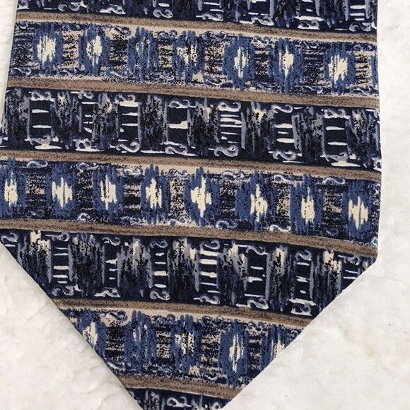 Vintage Men's 100% Italian Silk Tie Abstract Motif by JT Beckett - Picture 8 of 11